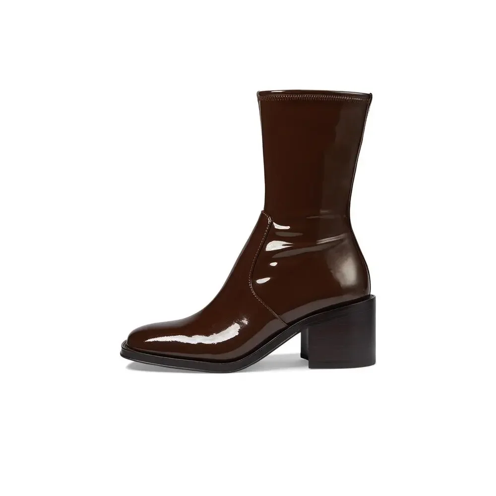 LOEFFLER RANDALL NOLAN STRETCH ANKLE BOOTIE WITH BLOCK HEEL ESPRESSO 9 B M